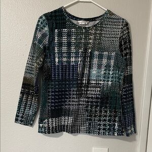 Christopher & Banks Green Plaid Blouse